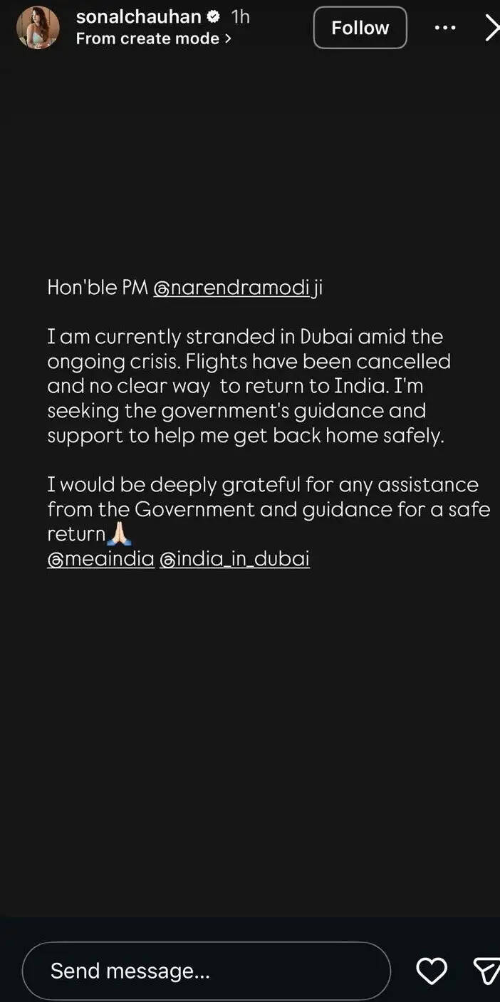सोनल चौहान दुबई में संकट में: मिसाइल हमलों के बीच मदद की गुहार