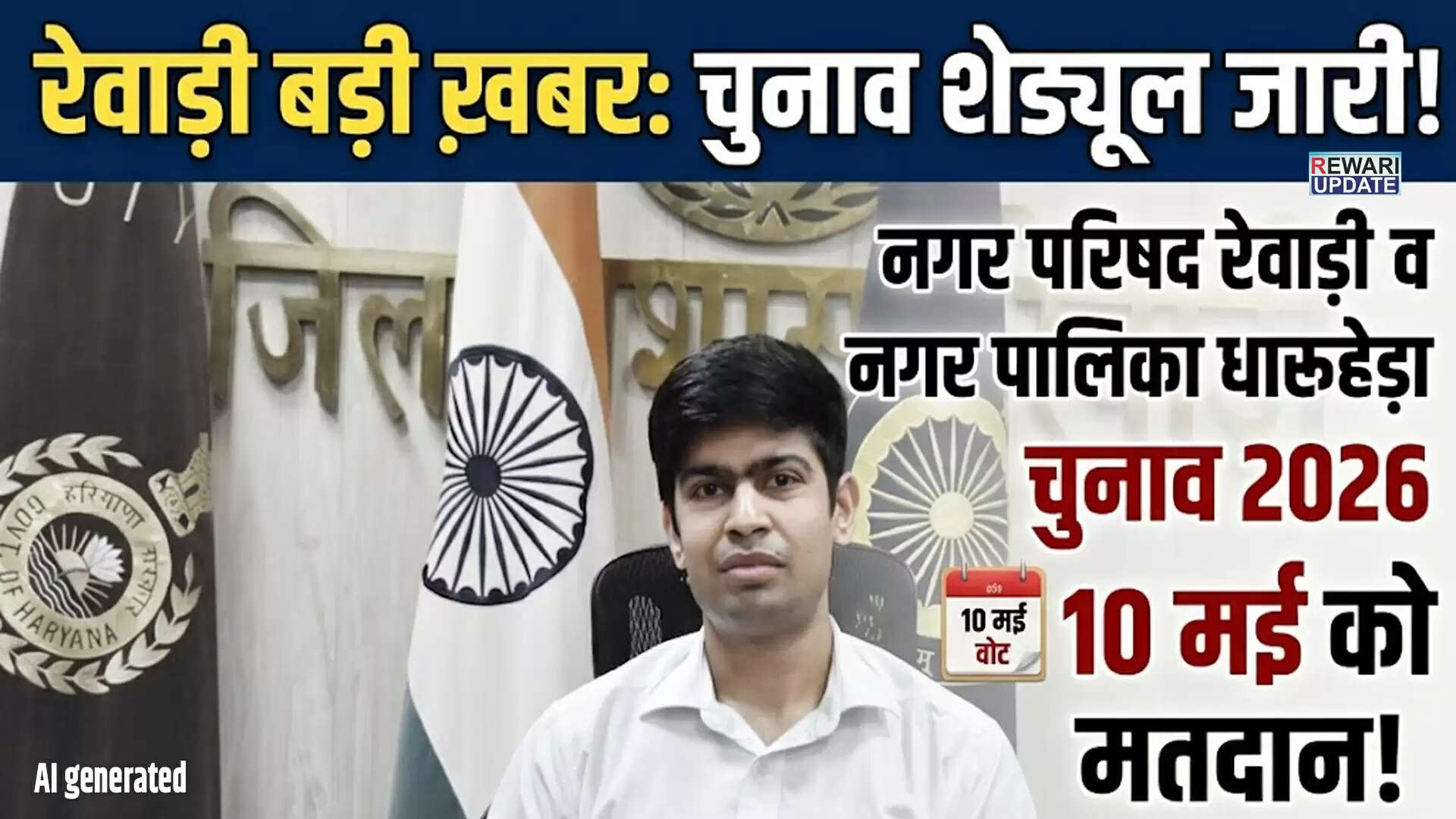 नगर परिषद रेवाड़ी और धारूहेड़ा के चुनाव 2026: मतदान की तिथियाँ और नामांकन प्रक्रिया