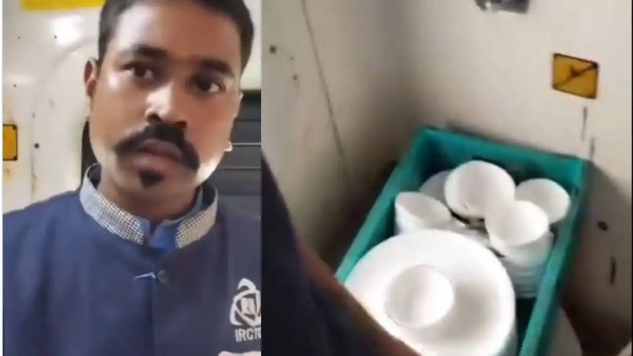 ट्रेन के टॉयलेट में बर्तन धोने का वीडियो वायरल, IRCTC पर कार्रवाई