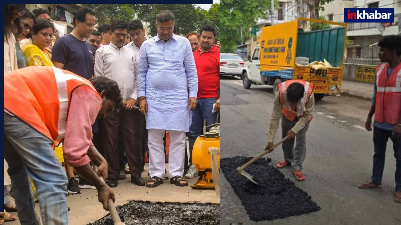 दिल्ली में गड्ढों की मरम्मत के लिए मानसून से पहले की गई तैयारी