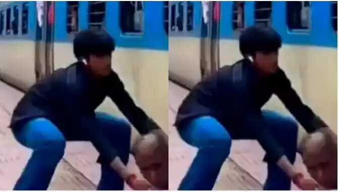 रेलवे प्लेटफॉर्म पर डांस करते हुए युवक ने बुजुर्ग की जान बचाई