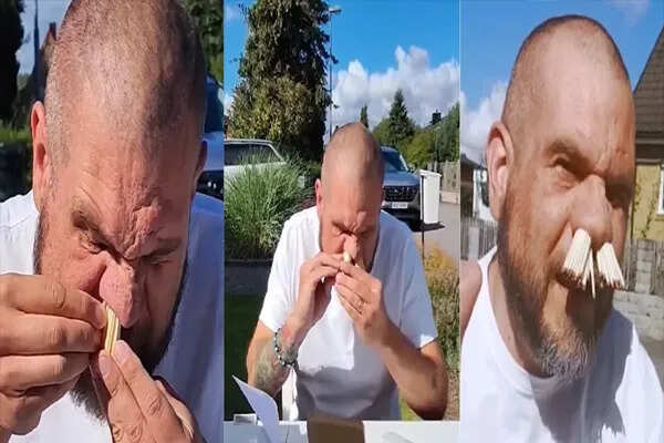 स्वीडन के व्यक्ति ने नाक में भरी माचिस की तीलियां, बनाया अनोखा रिकॉर्ड