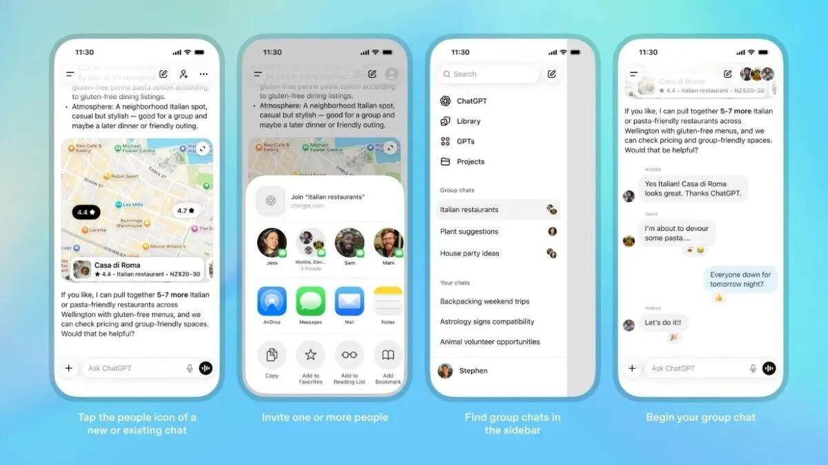 ChatGPT में नया ग्रुप चैट फीचर: दोस्तों और परिवार के साथ योजना बनाना हुआ आसान