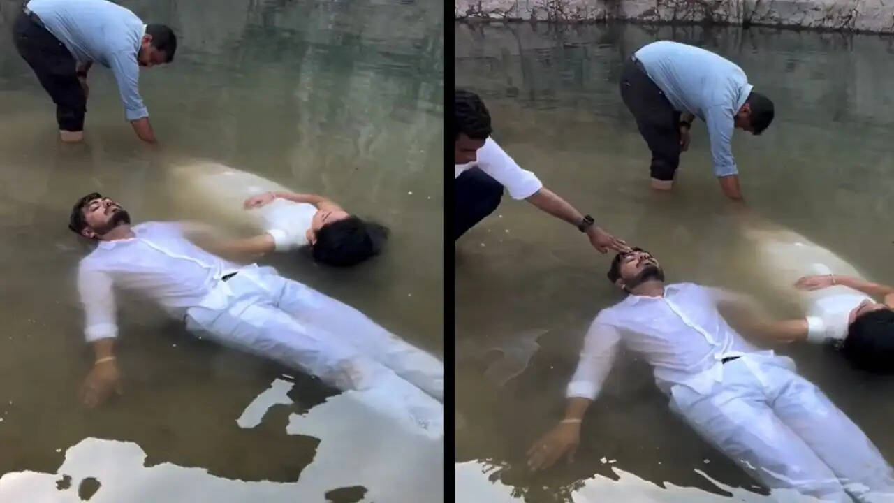 अजीब प्री-वेडिंग शूट: दूल्हा-दुल्हन कीचड़ में लेटे