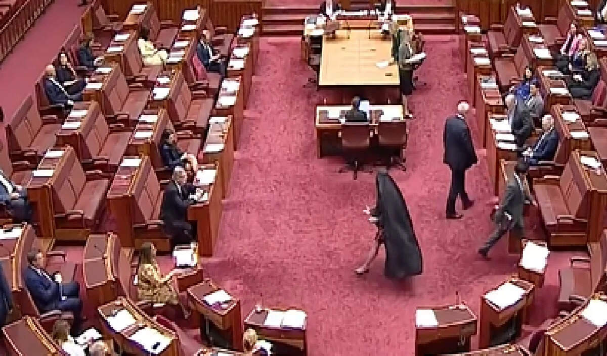 ऑस्ट्रेलियाई सीनेटर ने बुर्का पहनकर संसद में मचाया हंगामा