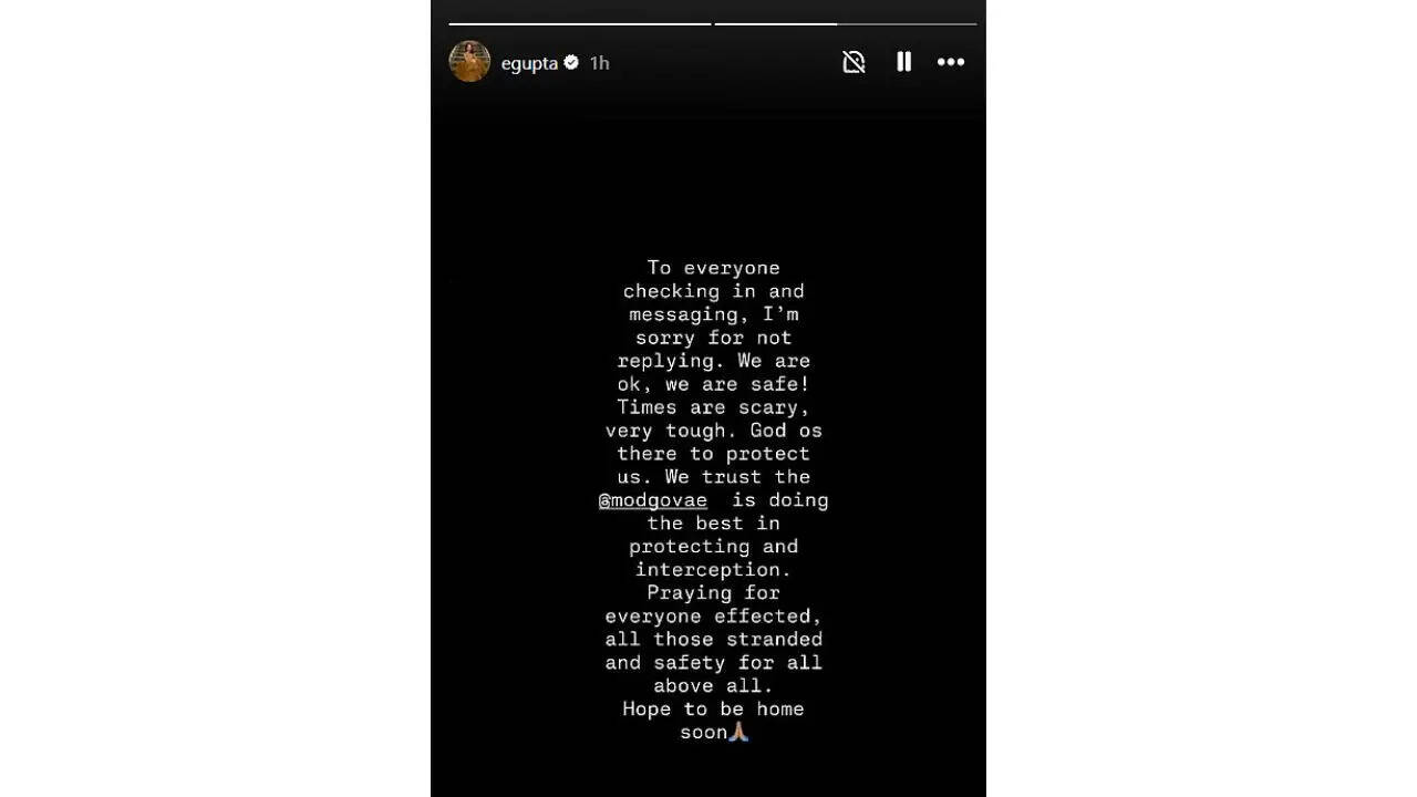 ईशा गुप्ता ने मिडिल ईस्ट तनाव के बीच फैंस को दी सुरक्षा की जानकारी