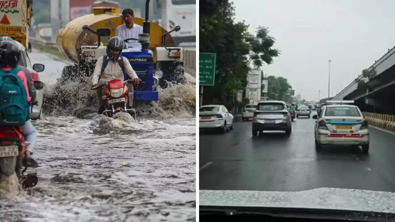 गुरुग्राम में बारिश से ट्रैफिक जाम और जलभराव की समस्या
