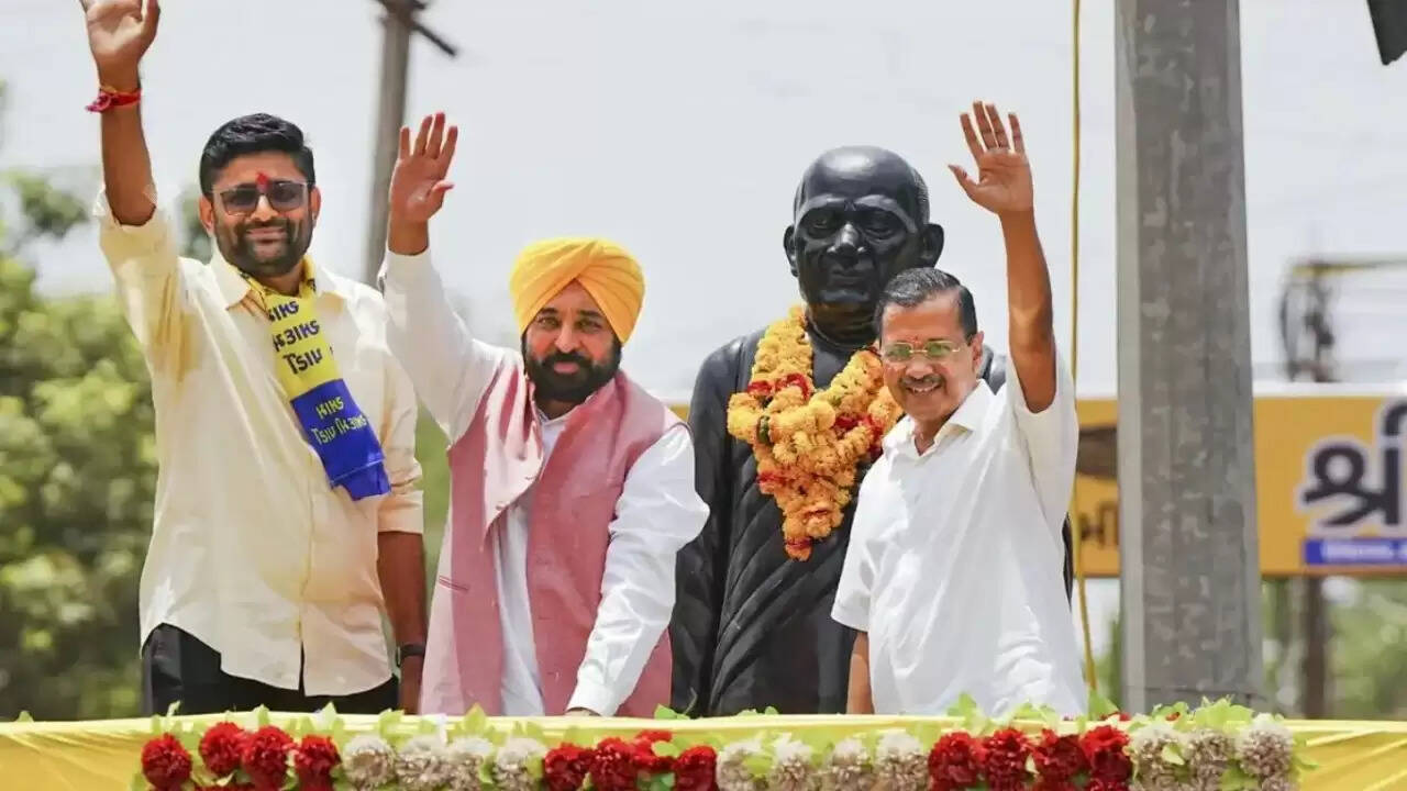 गुजरात में AAP की जनसभा: केजरीवाल और मान ने भाजपा पर साधा निशाना