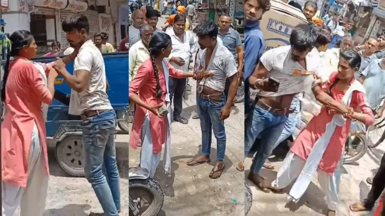 छात्रा ने छेड़छाड़ करने वाले युवक को सरेआम दी धुनाई