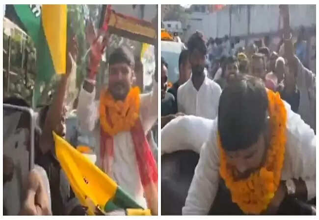 बिहार चुनाव में भैंस पर बैठकर नामांकन करने वाले उम्मीदवार का वीडियो वायरल