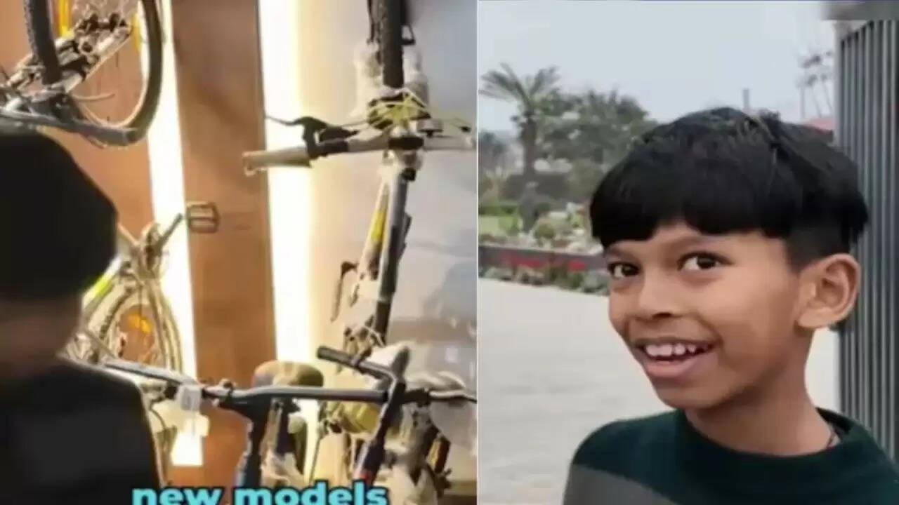 अमेरिकी पर्यटक ने बच्चे को दी नई साइकिल, वीडियो हुआ वायरल