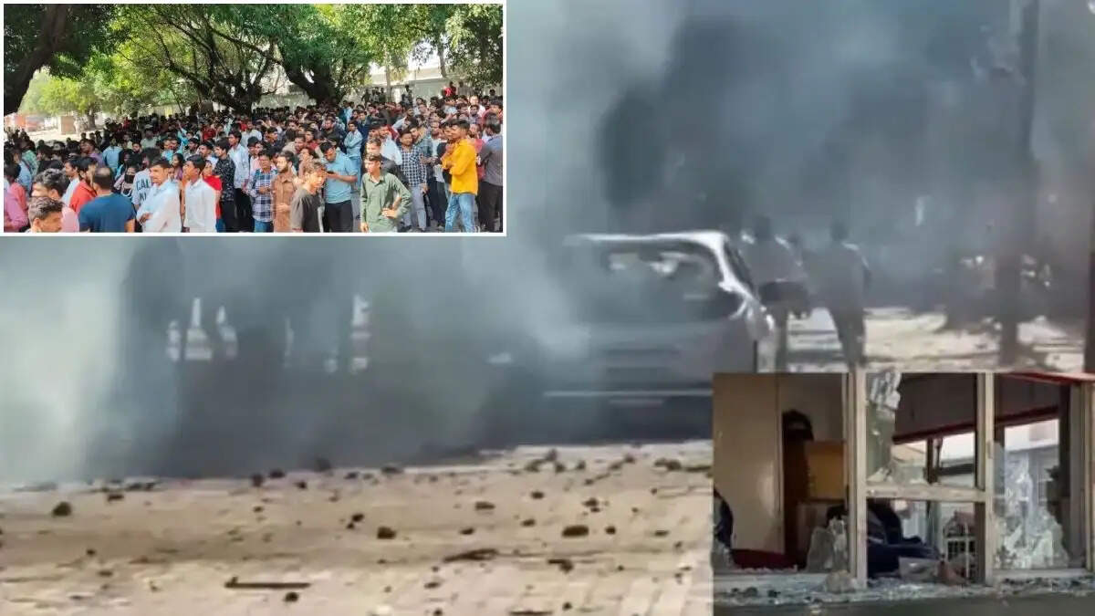 नोएडा में वेतन बढ़ोतरी की मांग पर प्रदर्शन में हिंसा, आगजनी और तोड़फोड़