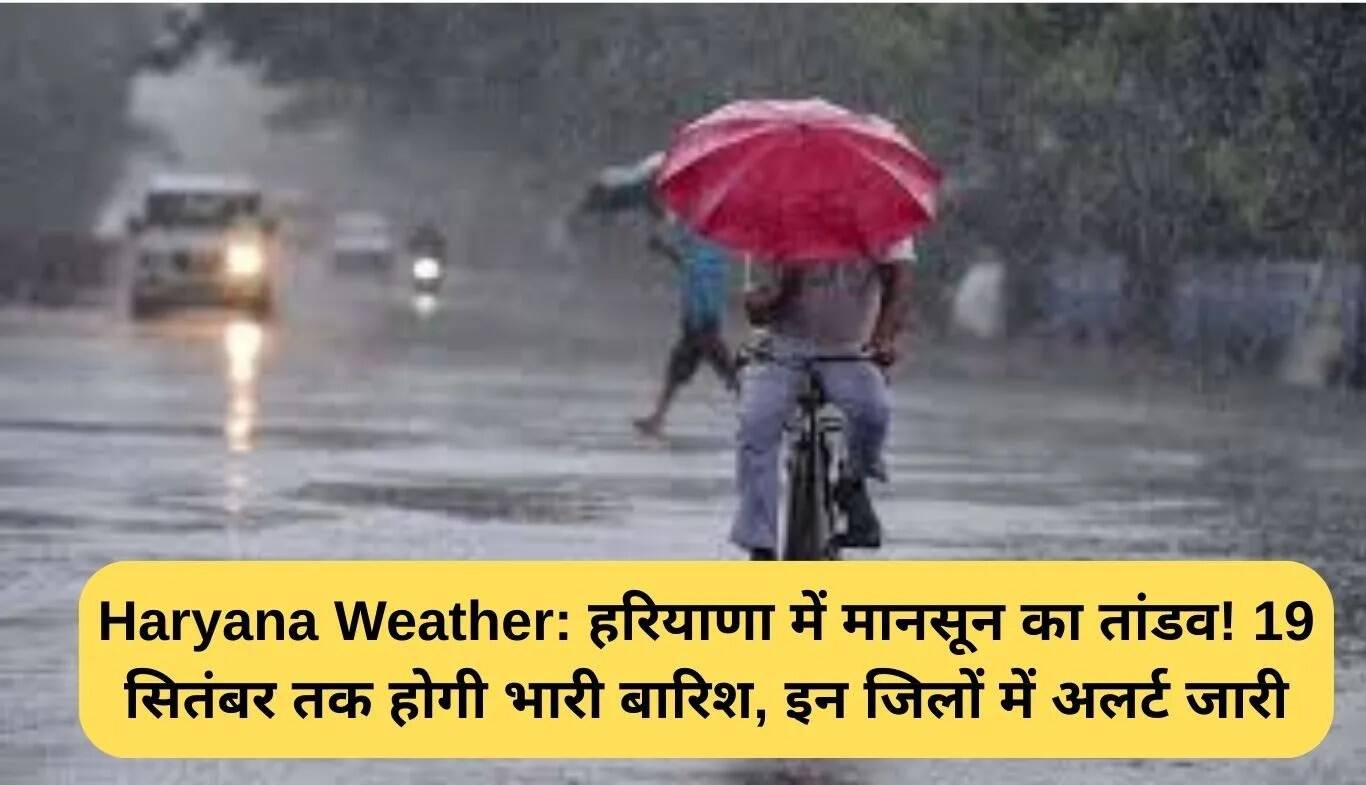 हरियाणा में मानसून का कहर: 19 सितंबर तक बारिश की चेतावनी