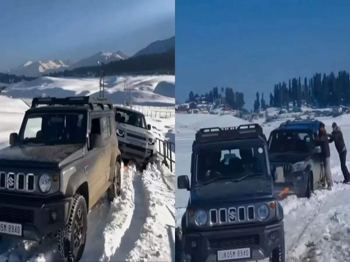 Maruti Jimny ने Land Rover Defender को बर्फ से निकाला