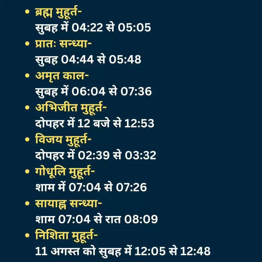 11 अगस्त 2025 का पंचांग: शुभ और अशुभ मुहूर्त की जानकारी