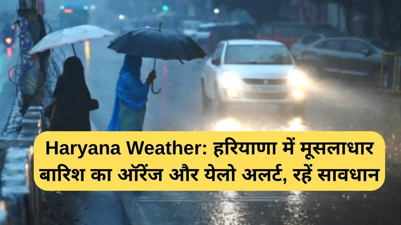 हरियाणा में बारिश का अलर्ट: यमुनानगर में ऑरेंज और 21 जिलों में येलो चेतावनी
