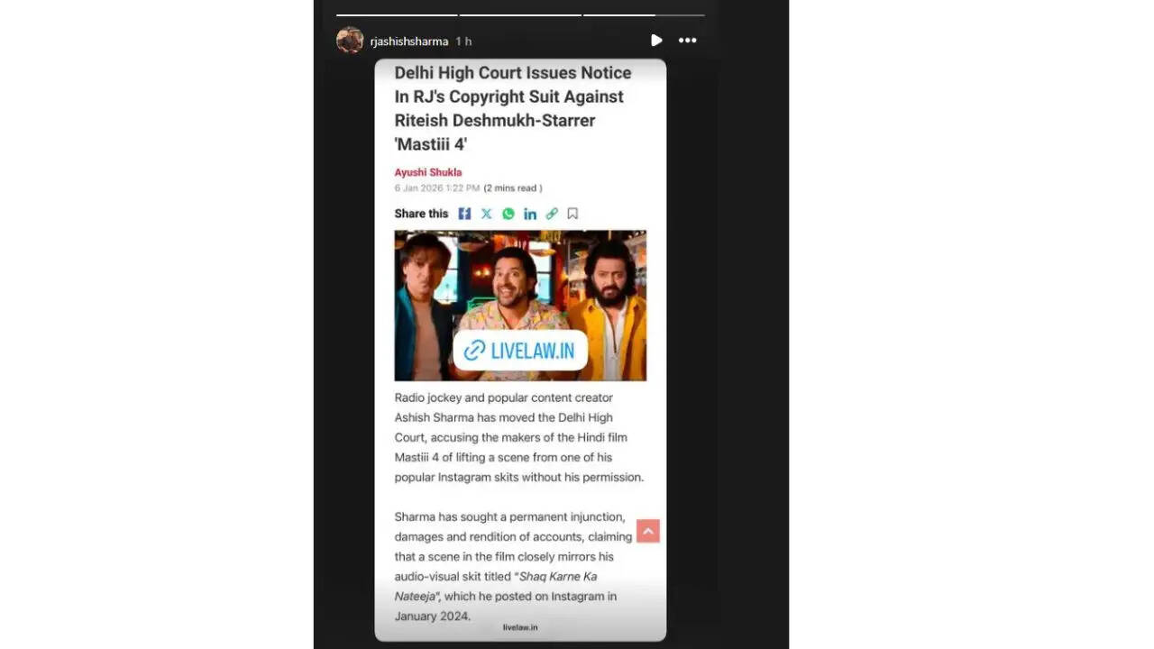 कॉमेडी फिल्म 'मस्ती 4' विवाद में फंसी, RJ आशीष शर्मा ने किया केस