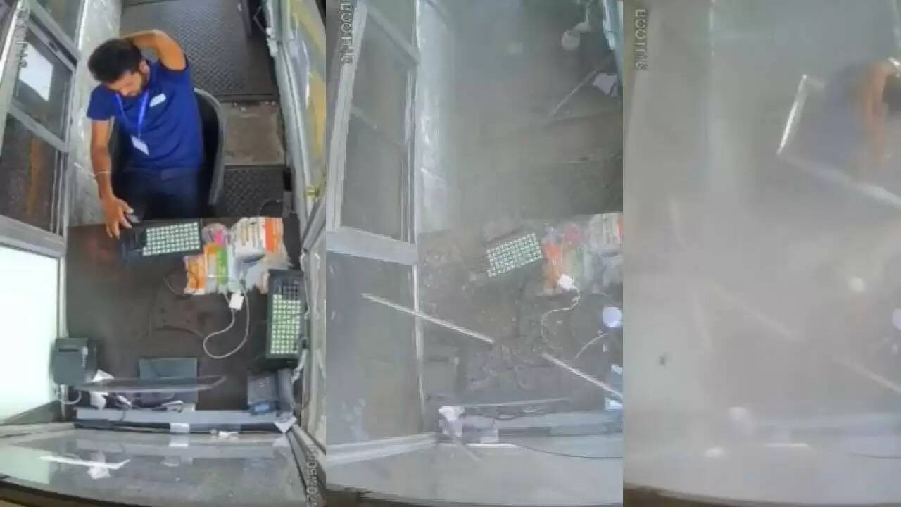 जयपुर टोल बूथ पर ट्रक के टायर फटने से मची अफरा-तफरी