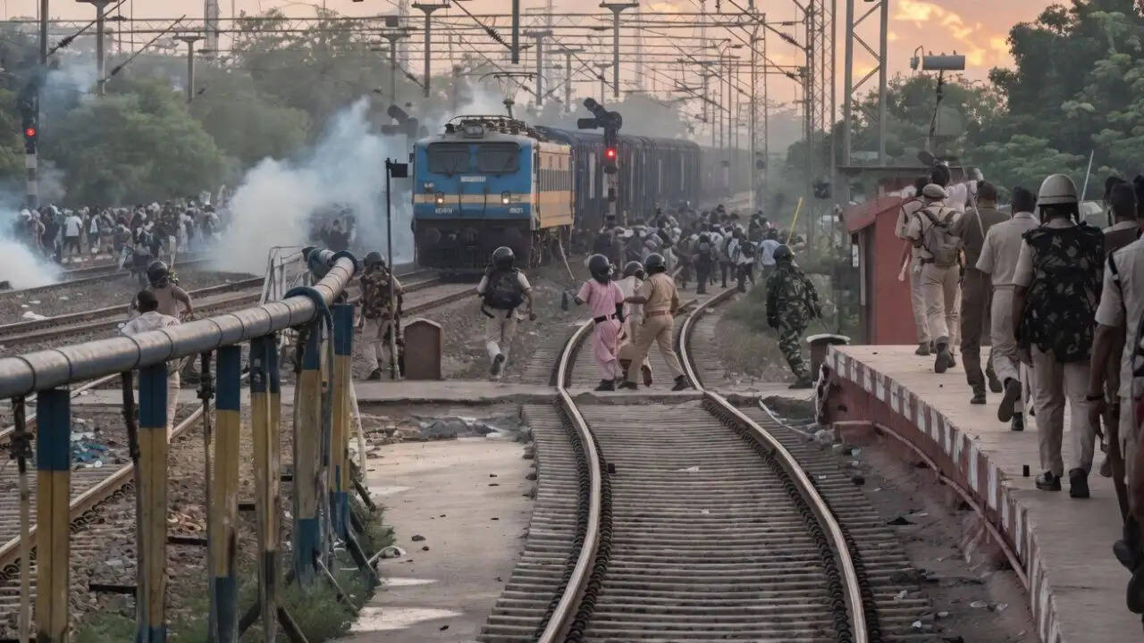 पटना के पाटलिपुत्र रेलवे स्टेशन पर छात्रों का विरोध प्रदर्शन हिंसक हुआ