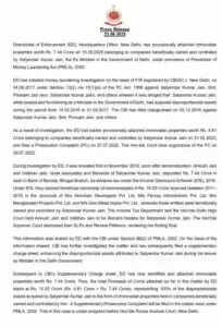 दिल्ली सरकार के पूर्व मंत्री सत्येंद्र जैन की संपत्तियां मनी लॉन्ड्रिंग मामले में जप्त