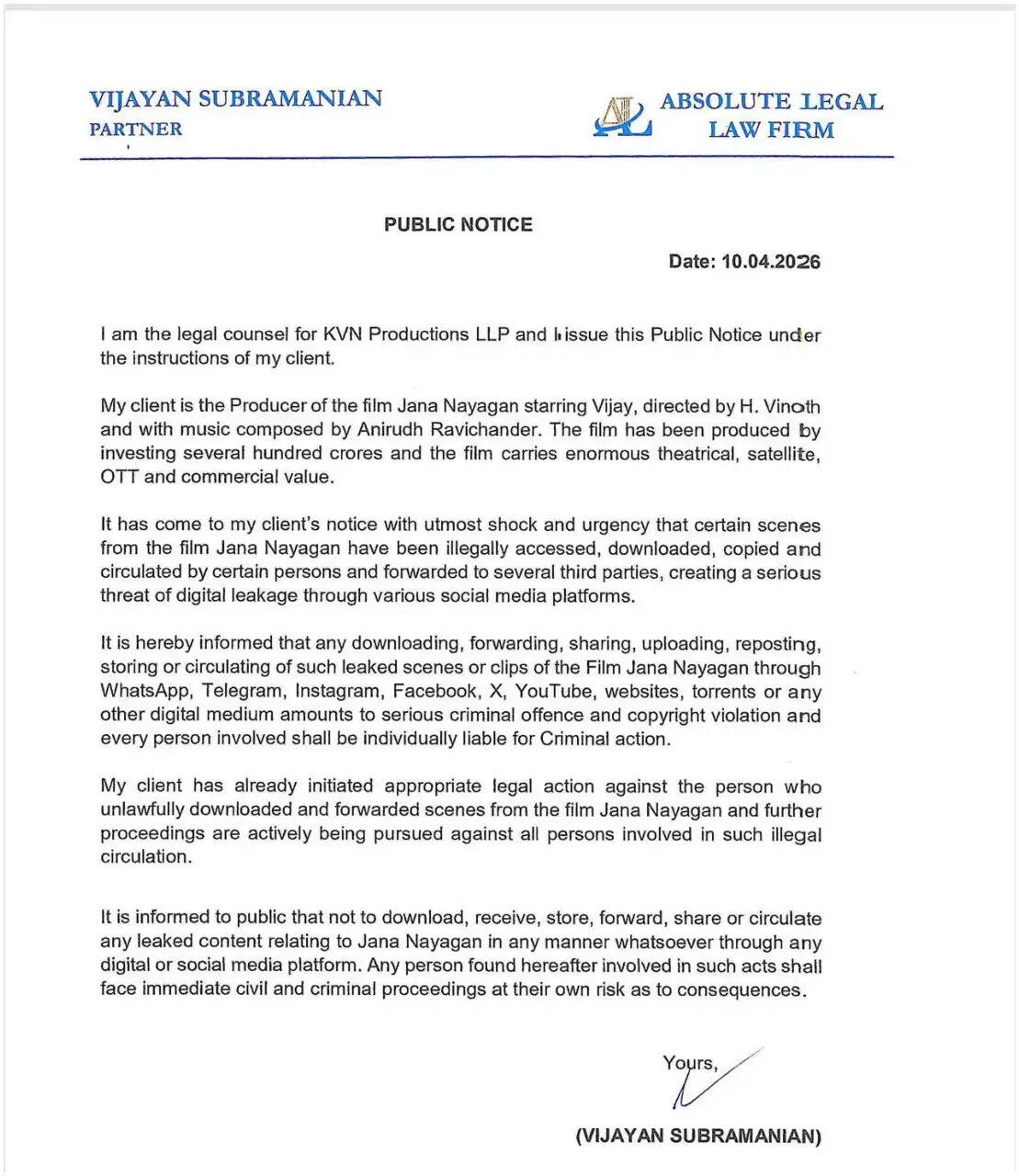 जना नायकन फिल्म लीक: मेकर्स ने उठाए सख्त कदम