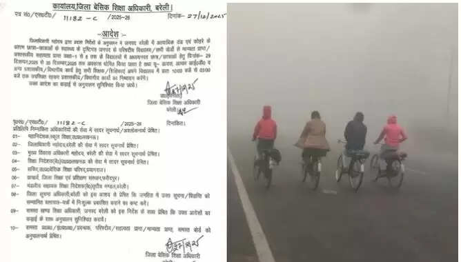 बरेली में सर्दी और कोहरे के चलते स्कूलों में छुट्टी का ऐलान