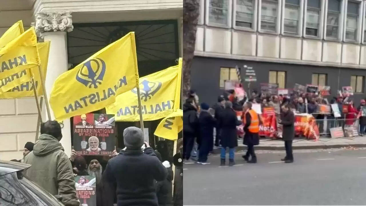 लंदन में बांग्लादेशी हिंदुओं के समर्थन में प्रदर्शन