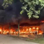 छतबीड़ जू में इलेक्ट्रिक गाड़ियों में आग लगने से हड़कंप