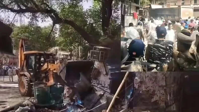 लखनऊ में अवैध वकील चैंबरों पर बुलडोजर कार्रवाई, पुलिस से हुई झड़प