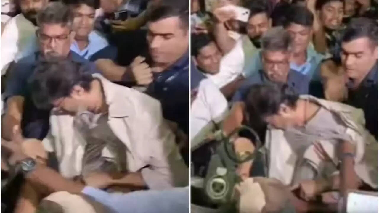 विजय का चेन्नई एयरपोर्ट पर फैंस के बीच गिरना, सुरक्षा ने संभाला