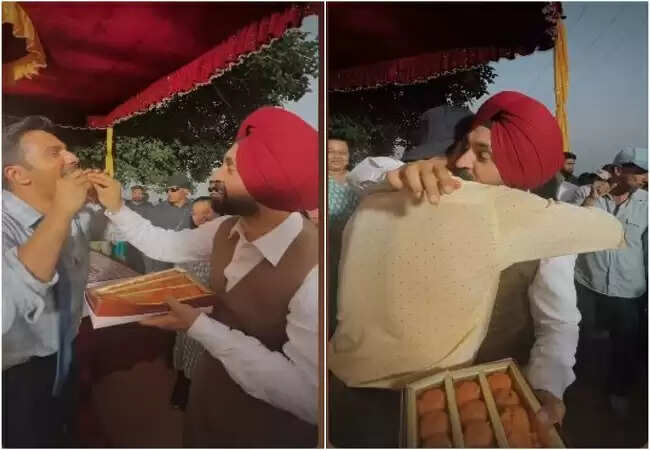 दिलजीत दोसांझ का लड्डू बांटने वाला वीडियो हुआ वायरल