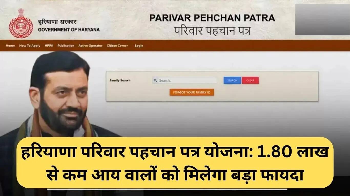 हरियाणा परिवार पहचान पत्र योजना: कम आय वाले परिवारों के लिए नई सुविधाएं