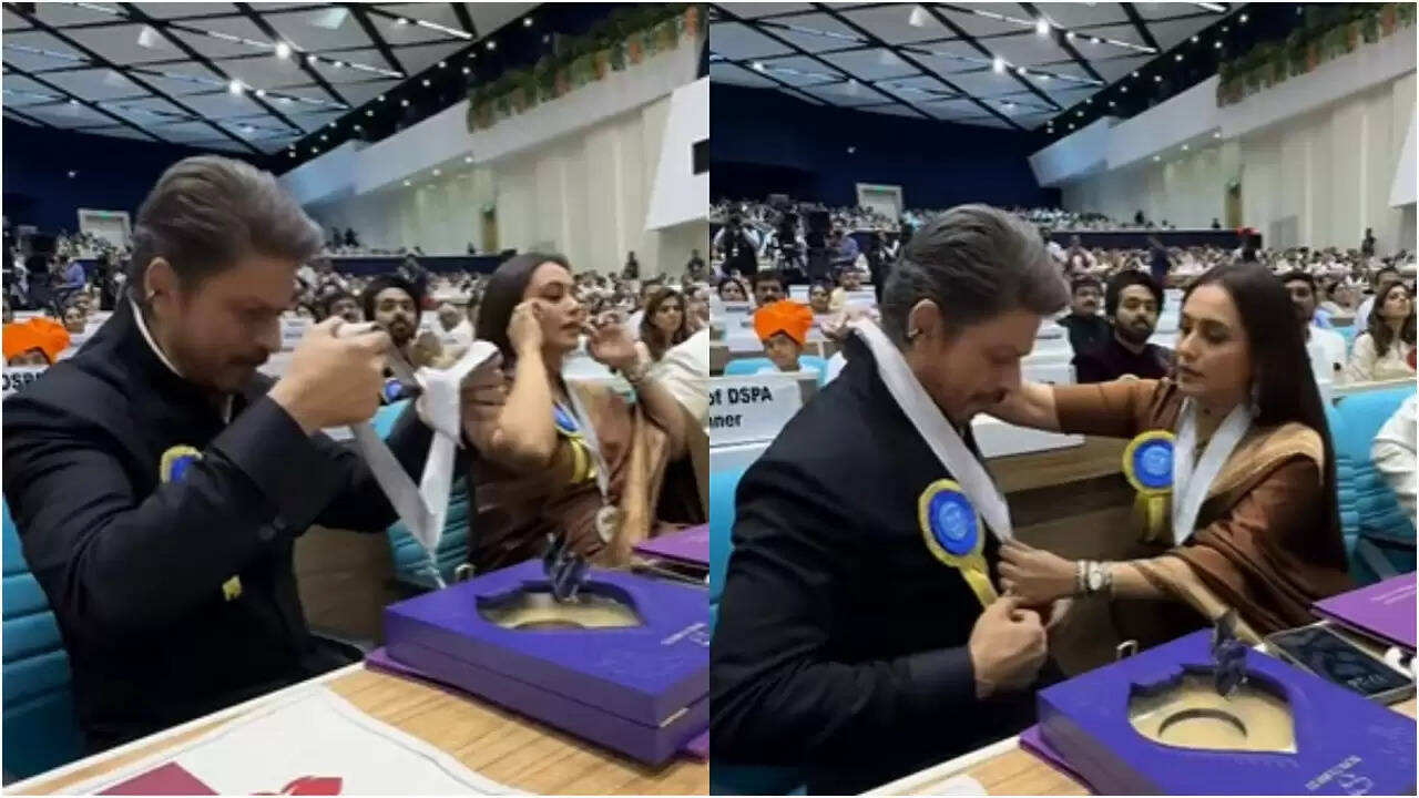 71वें राष्ट्रीय फिल्म पुरस्कार समारोह में शाहरुख और रानी का खास पल