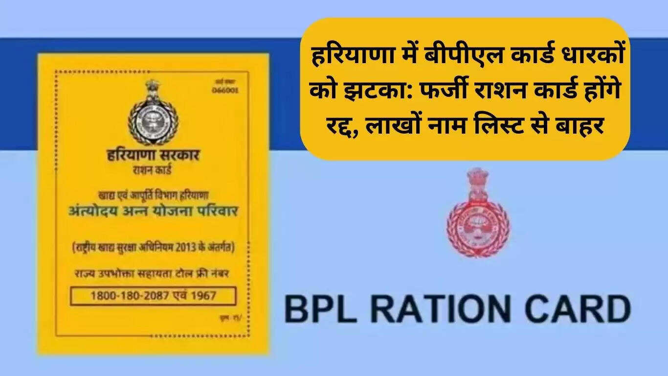 हरियाणा में बीपीएल राशन कार्डों की समीक्षा: फर्जी कार्ड होंगे रद्द