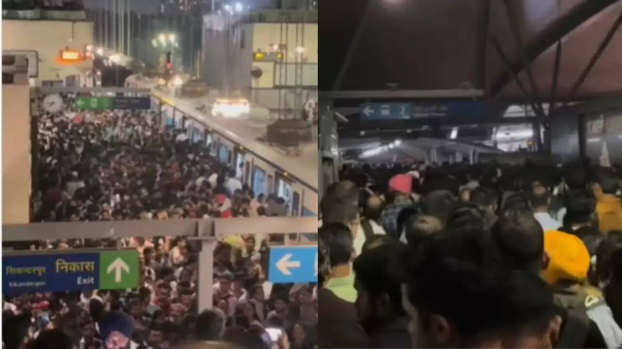 दिल्ली-एनसीआर में भारी बारिश से उत्पन्न संकट: मेट्रो स्टेशनों पर उमड़ी भीड़