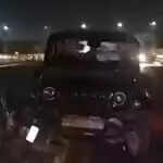 फरीदाबाद में थार गाड़ी नाले में गिरी, चालक ने बचाई जान