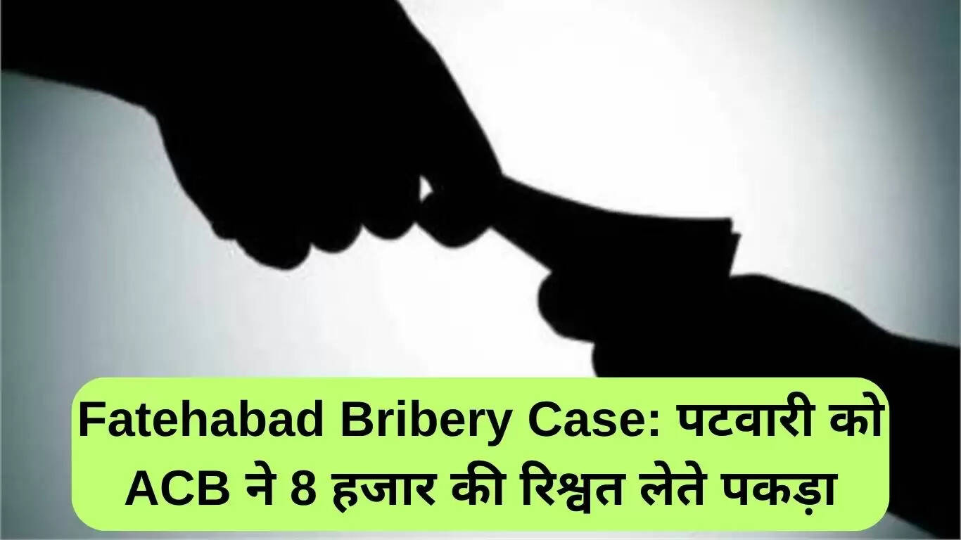 फतेहाबाद में रिश्वतखोरी का मामला: पटवारी को 8 हजार रुपये की रिश्वत लेते पकड़ा गया