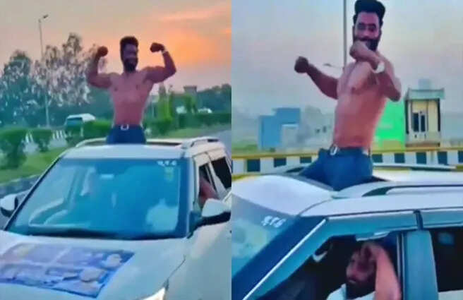 हापुड़ में स्टंटबाजी का खामियाजा: युवक को 21,500 रुपये का चालान