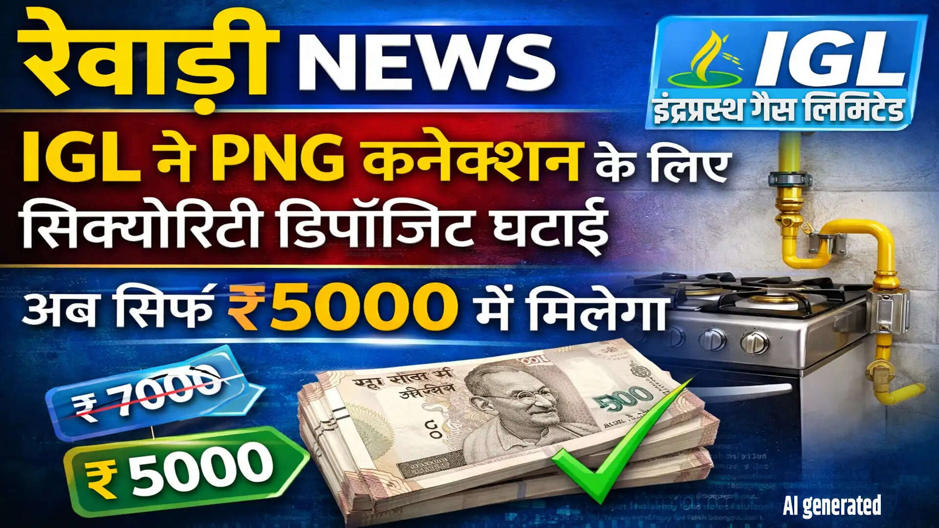 रेवाड़ी में PNG कनेक्शन के लिए सुरक्षा जमा राशि में कमी, उपभोक्ताओं को मिलेगी राहत