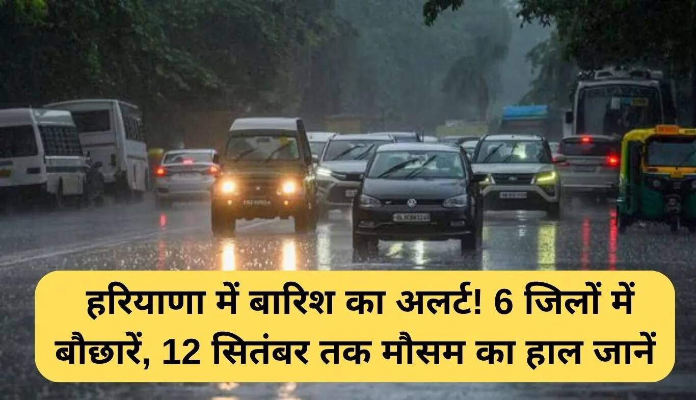 हरियाणा में बारिश का पूर्वानुमान: 6 जिलों में होगी हल्की से मध्यम बारिश