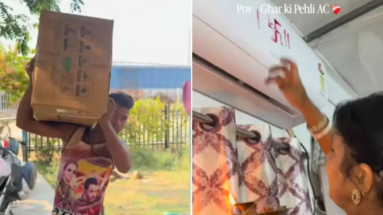गर्मी में ठंडक का सपना: AC की डिलीवरी पर एक साधारण परिवार की खुशी