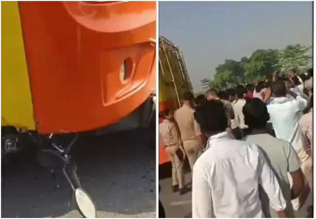 लखीमपुर खीरी में तेज रफ्तार बस ने बाइक सवार किशोर की ली जान