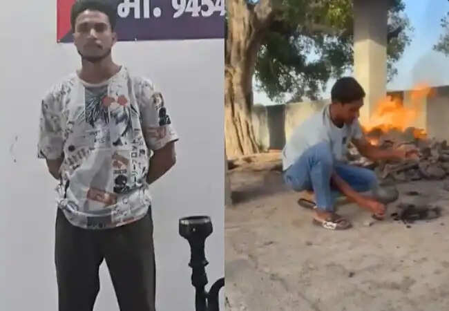 हापुड़ में जलती चिता से हुक्का सुलगाने का वीडियो वायरल, पुलिस ने की कार्रवाई