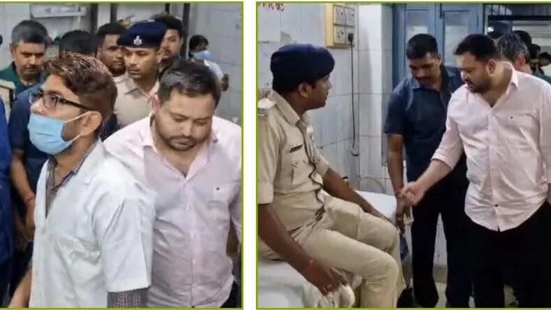 तेजस्वी यादव के काफिले को हुआ बड़ा सड़क हादसा