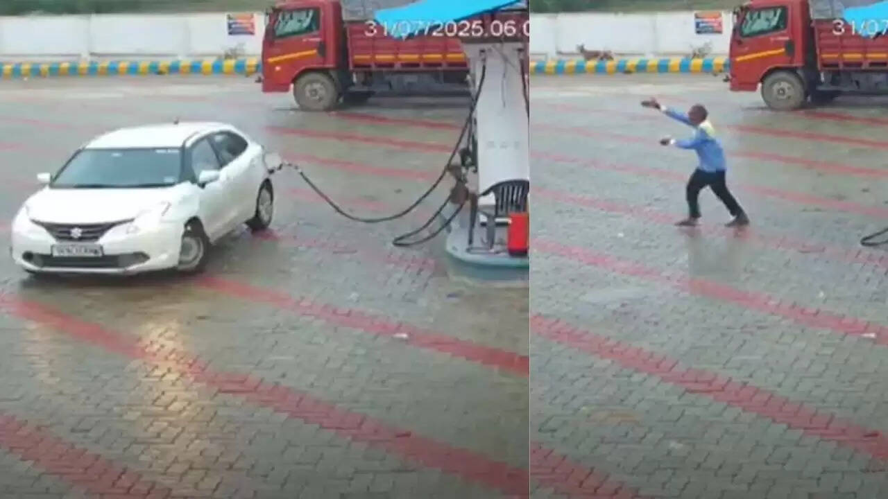हाथरस में पेट्रोल पंप से बिना भुगतान भागा चालक, CCTV में कैद