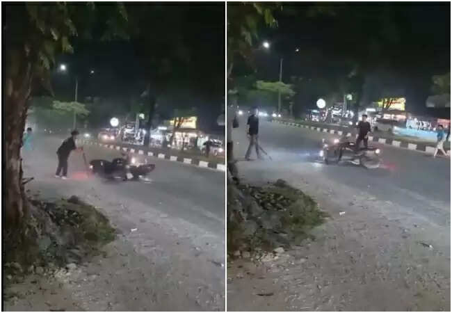 जयपुर में बाइक्स की टक्कर का अनोखा वीडियो हुआ वायरल
