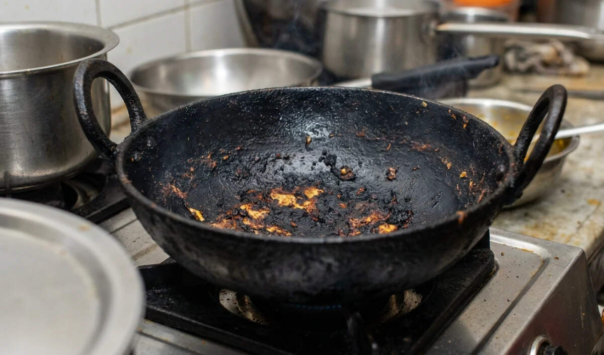 जल चुकी कड़ाही को साफ करने का आसान तरीका