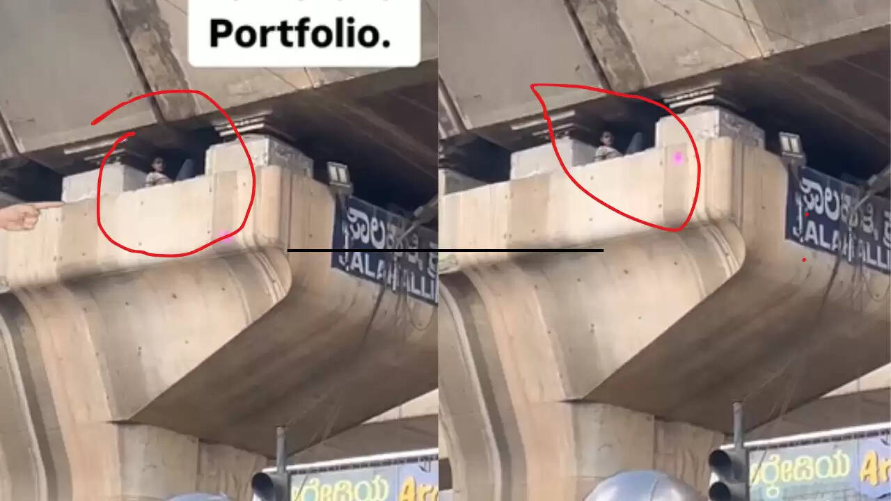 बेंगलुरु में फ्लाईओवर के पिलर में सोता मिला व्यक्ति, सुरक्षा पर उठे सवाल