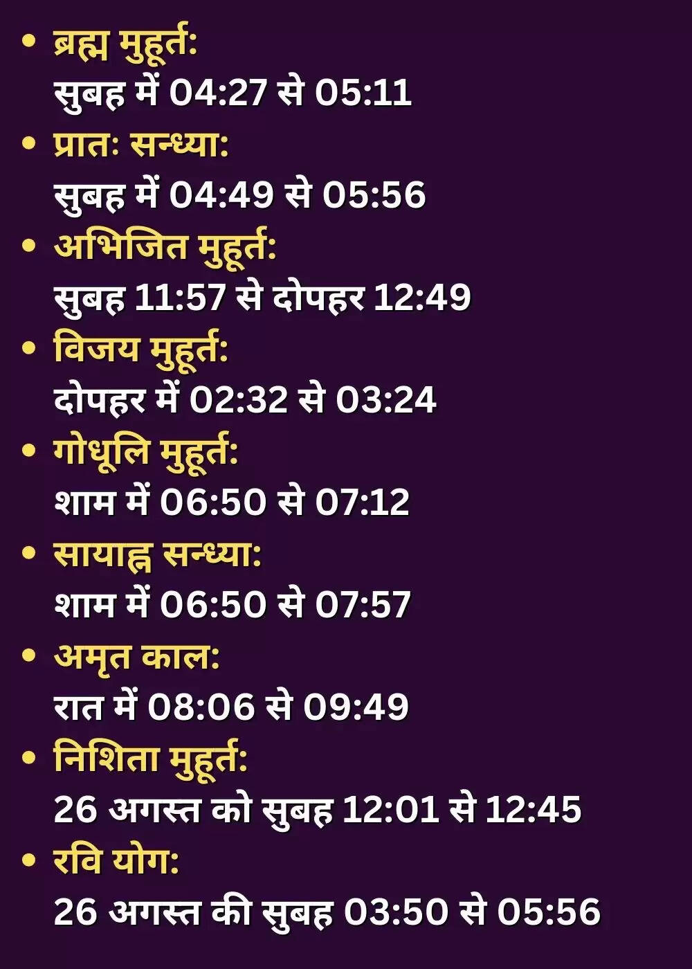 25 अगस्त 2025 का पंचांग: वराह जयंती और शुभ मुहूर्त