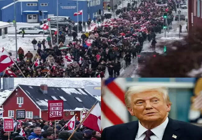 ग्रीनलैंड में अमेरिका के खिलाफ बड़े पैमाने पर प्रदर्शन